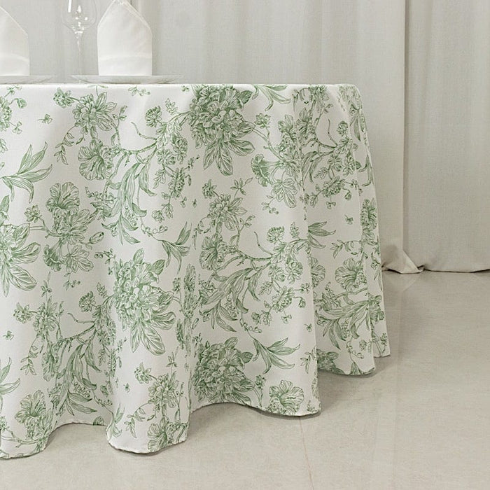 120" Polyester Round Tablecloth for Weddings and Events - French Toile Pattern (Copy)