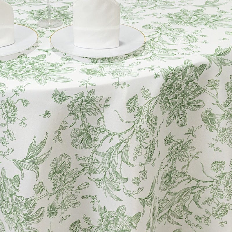 120" Polyester Round Tablecloth for Weddings and Events - French Toile Pattern (Copy)