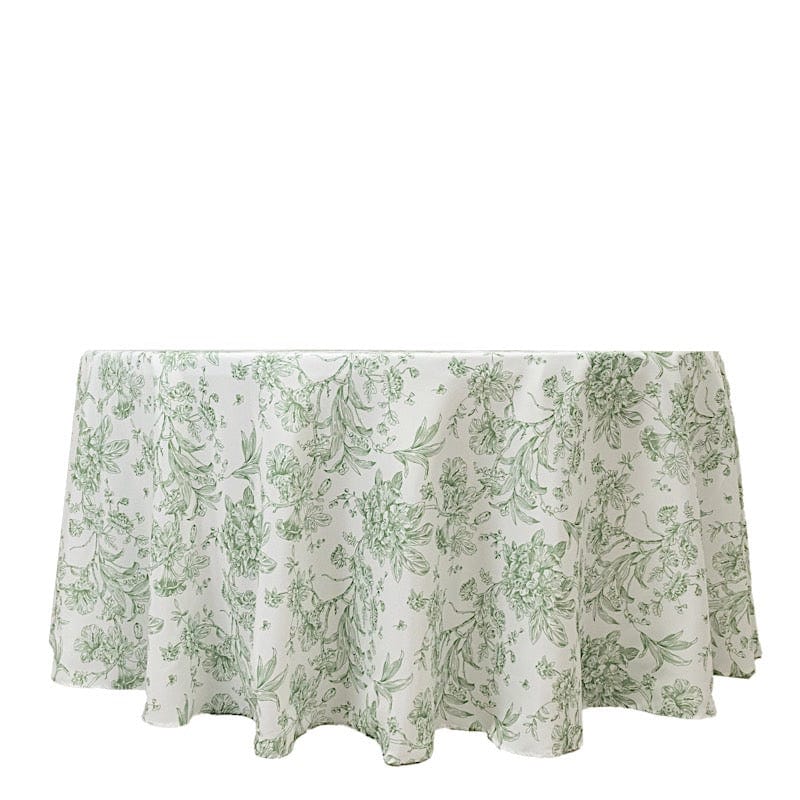 120" Polyester Round Tablecloth for Weddings and Events - French Toile Pattern (Copy)