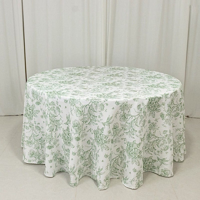 120" Polyester Round Tablecloth for Weddings and Events - French Toile Pattern (Copy)