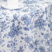 120" Polyester Round Tablecloth for Weddings and Events - French Toile Pattern (Copy)
