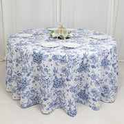 120" Polyester Round Tablecloth for Weddings and Events - French Toile Pattern (Copy)