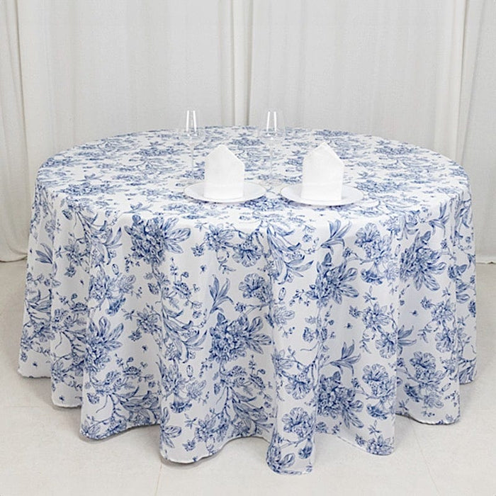 120" Polyester Round Tablecloth for Weddings and Events - French Toile Pattern (Copy)