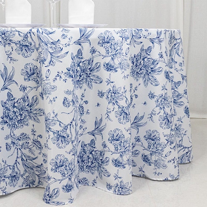 120" Polyester Round Tablecloth for Weddings and Events - French Toile Pattern (Copy)