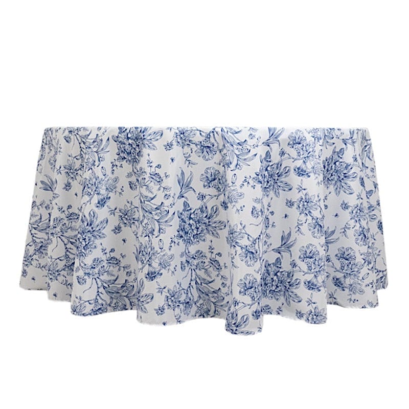 120" Polyester Round Tablecloth for Weddings and Events - French Toile Pattern (Copy)