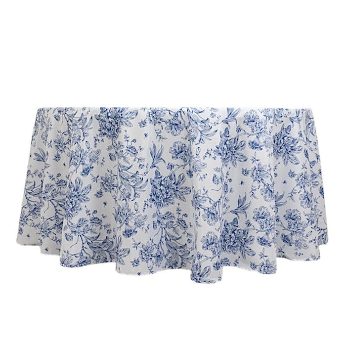 120" Polyester Round Tablecloth for Weddings and Events - French Toile Pattern (Copy)
