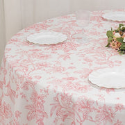 120" Polyester Round Tablecloth for Weddings and Events - French Toile Pattern (Copy)