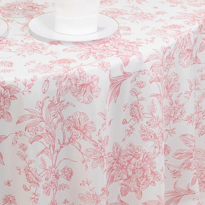 120" Polyester Round Tablecloth for Weddings and Events - French Toile Pattern (Copy)