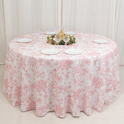 120" Polyester Round Tablecloth for Weddings and Events - French Toile Pattern (Copy)