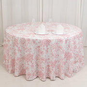 120" Polyester Round Tablecloth for Weddings and Events - French Toile Pattern (Copy)