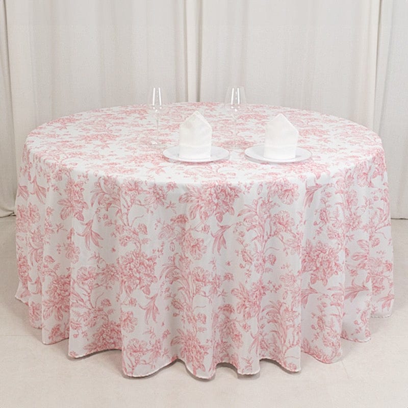 120" Polyester Round Tablecloth for Weddings and Events - French Toile Pattern (Copy)