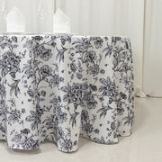 120" Polyester Round Tablecloth for Weddings and Events - French Toile Pattern (Copy)