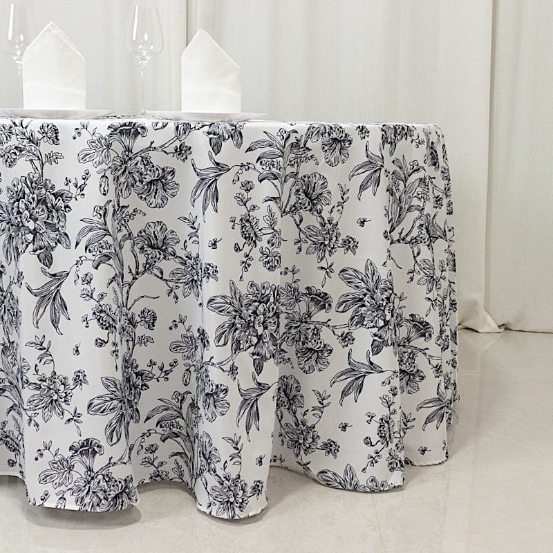 120" Polyester Round Tablecloth for Weddings and Events - French Toile Pattern (Copy)
