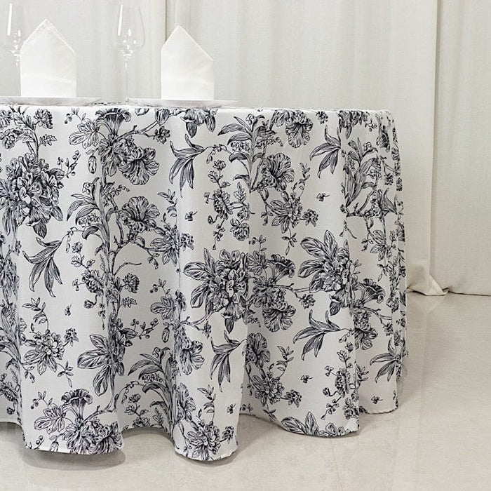 120" Polyester Round Tablecloth for Weddings and Events - French Toile Pattern (Copy)