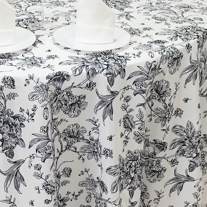 120" Polyester Round Tablecloth for Weddings and Events - French Toile Pattern (Copy)