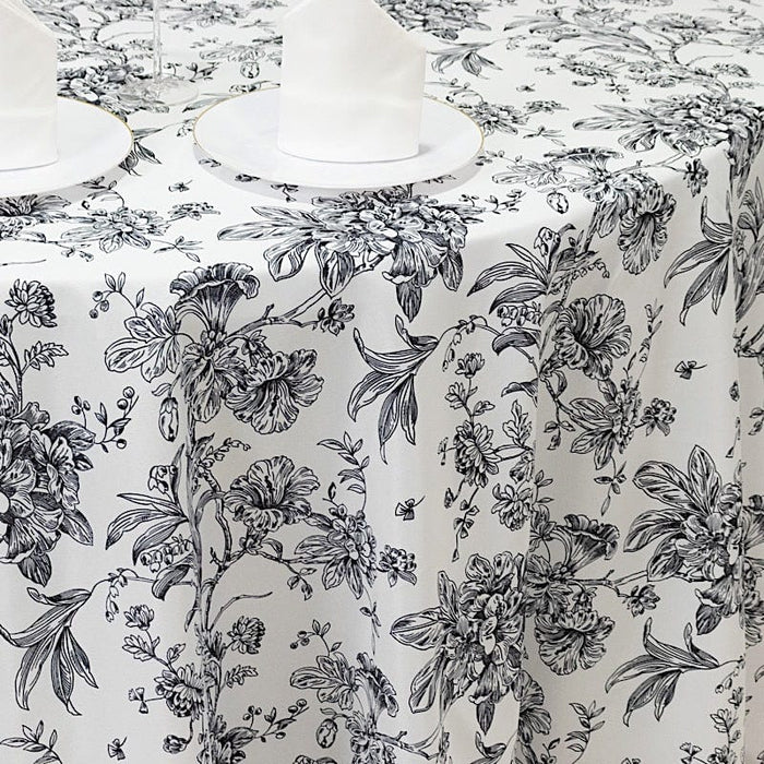 120" Polyester Round Tablecloth for Weddings and Events - French Toile Pattern (Copy)