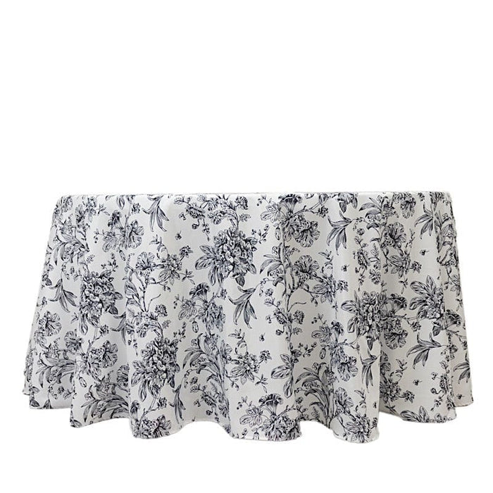 120" Polyester Round Tablecloth for Weddings and Events - French Toile Pattern (Copy)