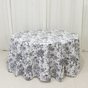 120" Polyester Round Tablecloth for Weddings and Events - French Toile Pattern (Copy)