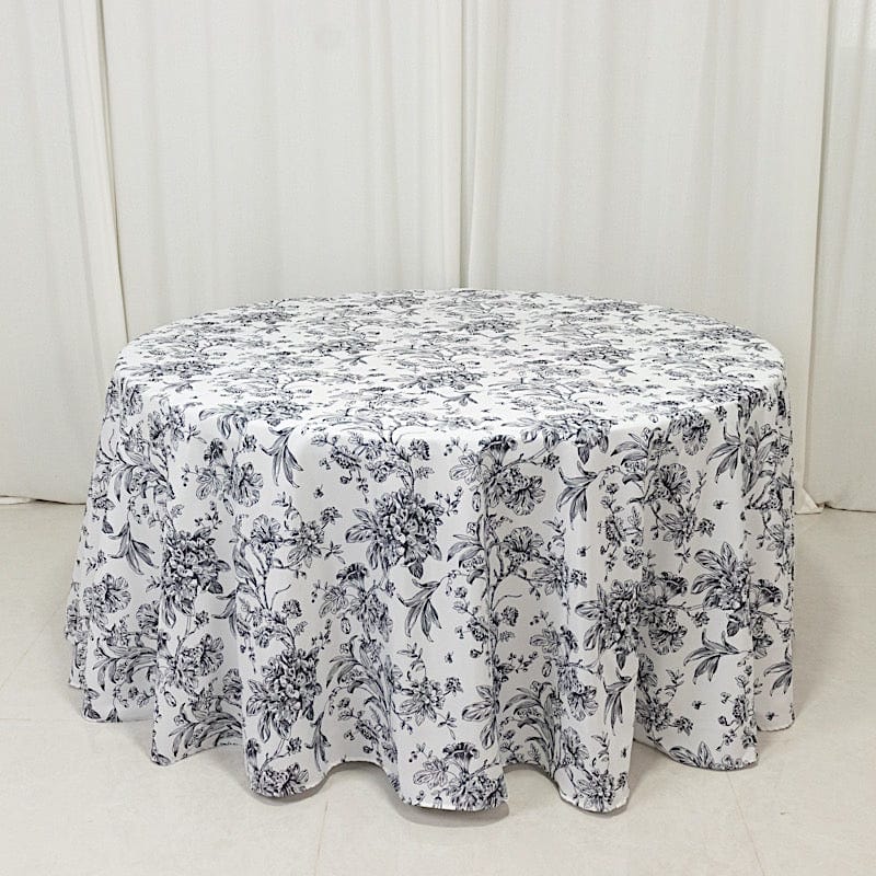 120" Polyester Round Tablecloth for Weddings and Events - French Toile Pattern (Copy)