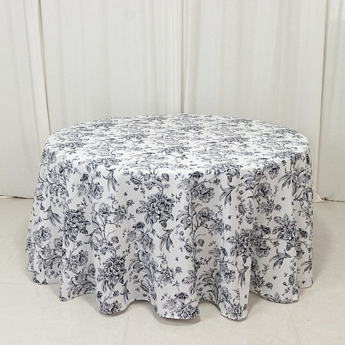 120" Polyester Round Tablecloth for Weddings and Events - French Toile Pattern (Copy)