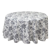 120" Polyester Round Tablecloth for Weddings and Events - French Toile Pattern (Copy) TAB_PLY_FLORFT_120_BLK