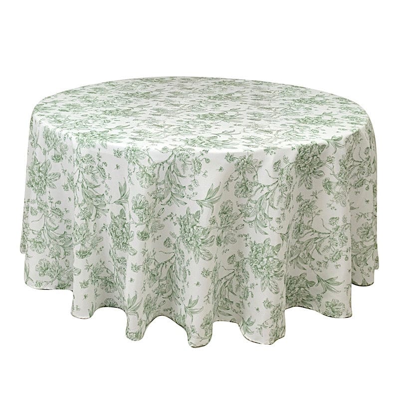 120" Polyester Round Tablecloth for Weddings and Events - French Toile Pattern (Copy) TAB_PLY_FLORFT_120_DSG