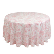 120" Polyester Round Tablecloth for Weddings and Events - French Toile Pattern (Copy) TAB_PLY_FLORFT_120_PINK