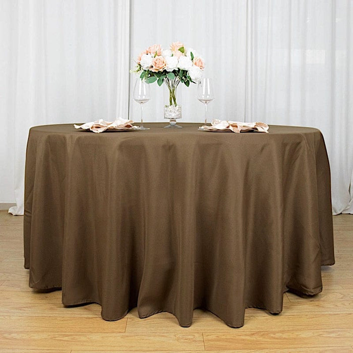 120" Polyester Round Tablecloth Wedding Party Table Linens TAB_120_TAUP_POLY