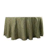 120" Polyester Round Tablecloth with Metallic Geometric Pattern TAB_FOIL1_120_DSG_G