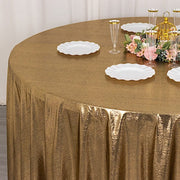 120" Polyester Round Tablecloth with Sequin Dots