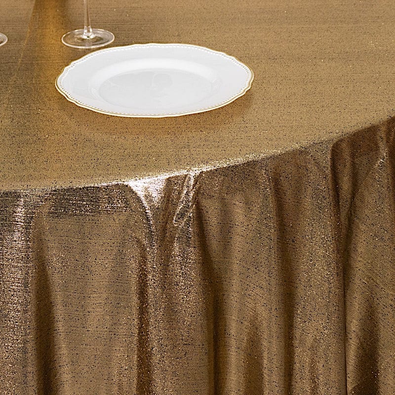 120" Polyester Round Tablecloth with Sequin Dots