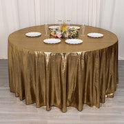 120" Polyester Round Tablecloth with Sequin Dots