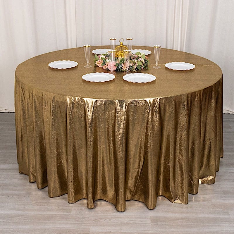 120" Polyester Round Tablecloth with Sequin Dots