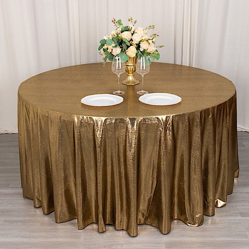 120" Polyester Round Tablecloth with Sequin Dots