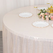 120" Polyester Round Tablecloth with Sequin Dots