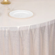 120" Polyester Round Tablecloth with Sequin Dots