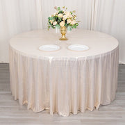120" Polyester Round Tablecloth with Sequin Dots
