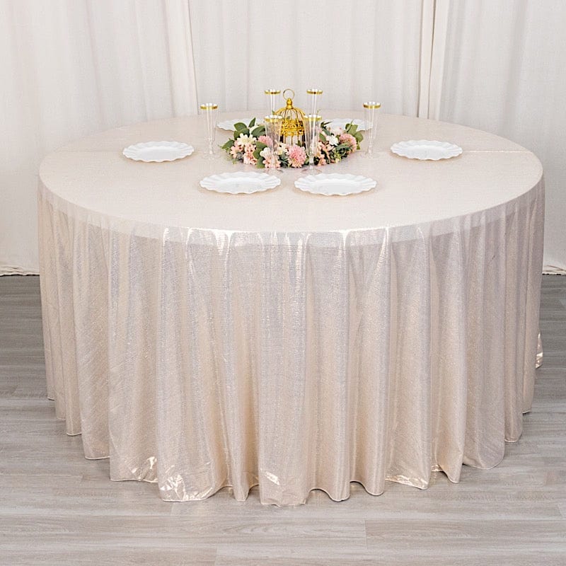 120" Polyester Round Tablecloth with Sequin Dots