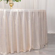 120" Polyester Round Tablecloth with Sequin Dots
