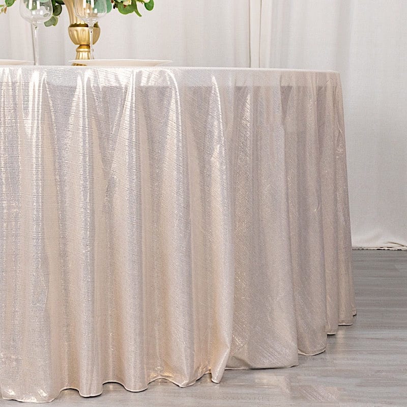 120" Polyester Round Tablecloth with Sequin Dots