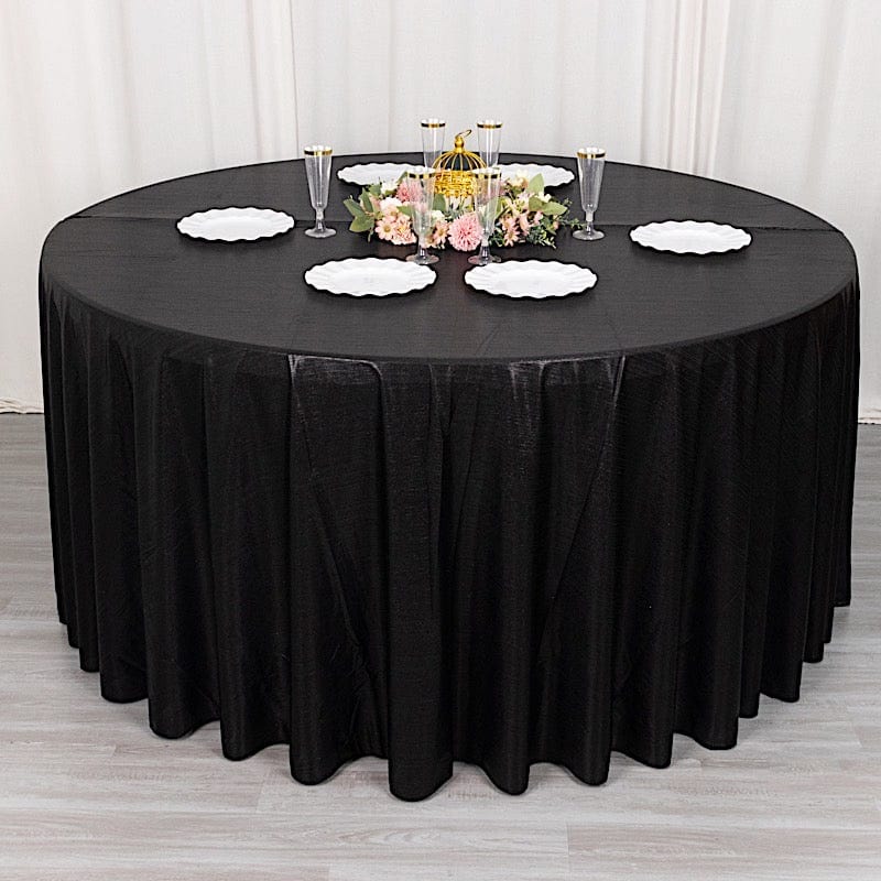 120" Polyester Round Tablecloth with Sequin Dots