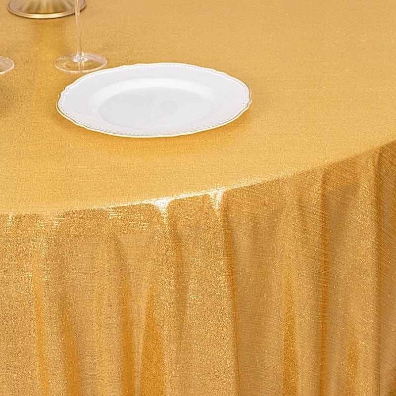 120" Polyester Round Tablecloth with Sequin Dots