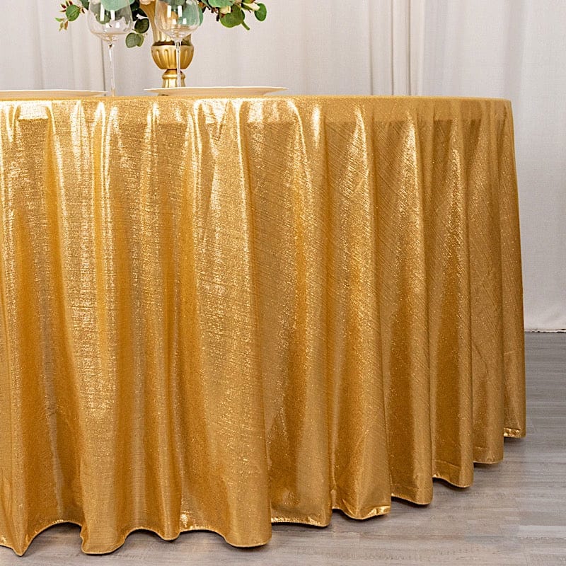 120" Polyester Round Tablecloth with Sequin Dots