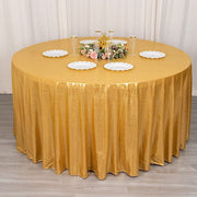 120" Polyester Round Tablecloth with Sequin Dots