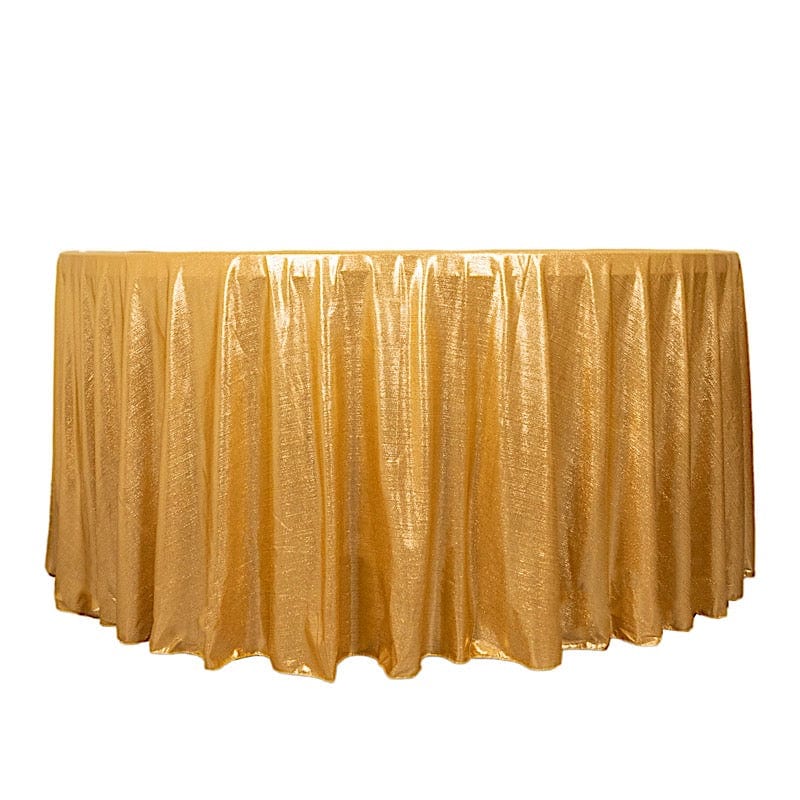 120" Polyester Round Tablecloth with Sequin Dots