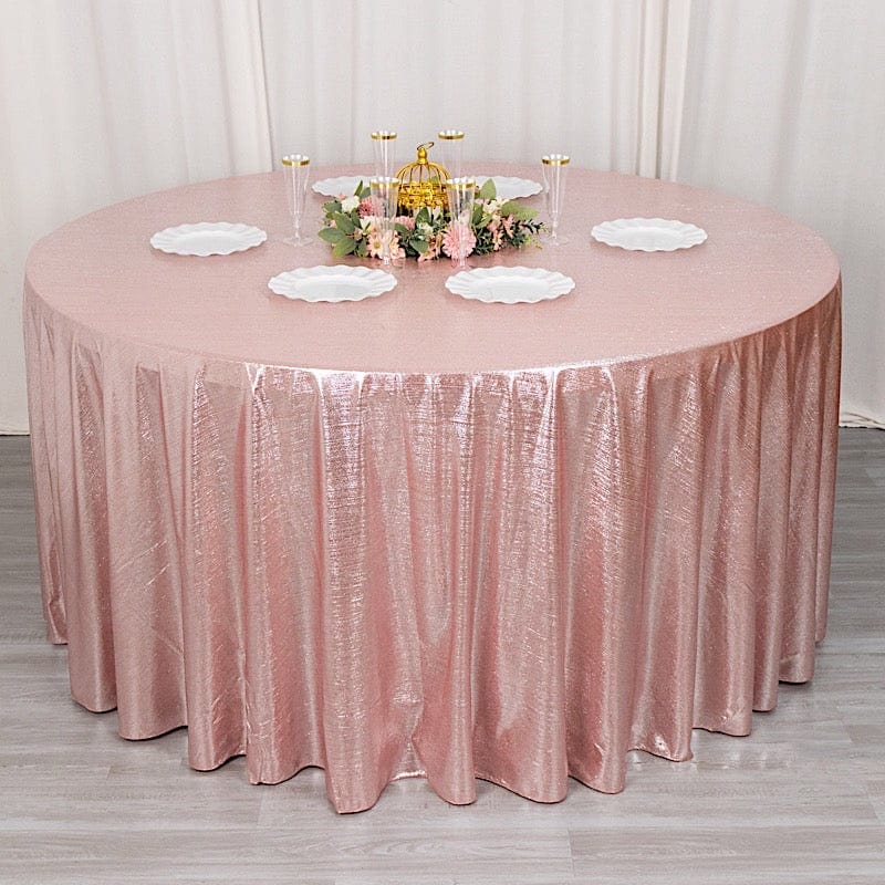 120" Polyester Round Tablecloth with Sequin Dots