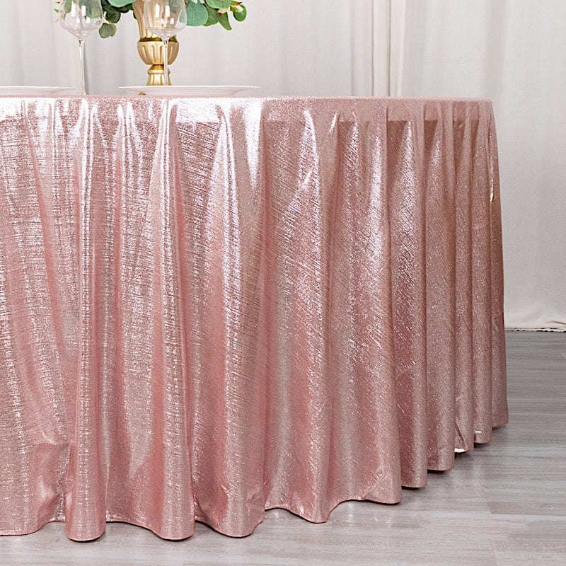120" Polyester Round Tablecloth with Sequin Dots
