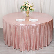 120" Polyester Round Tablecloth with Sequin Dots