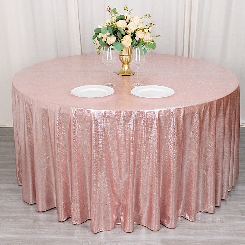 120" Polyester Round Tablecloth with Sequin Dots