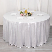 120" Polyester Round Tablecloth with Sequin Dots